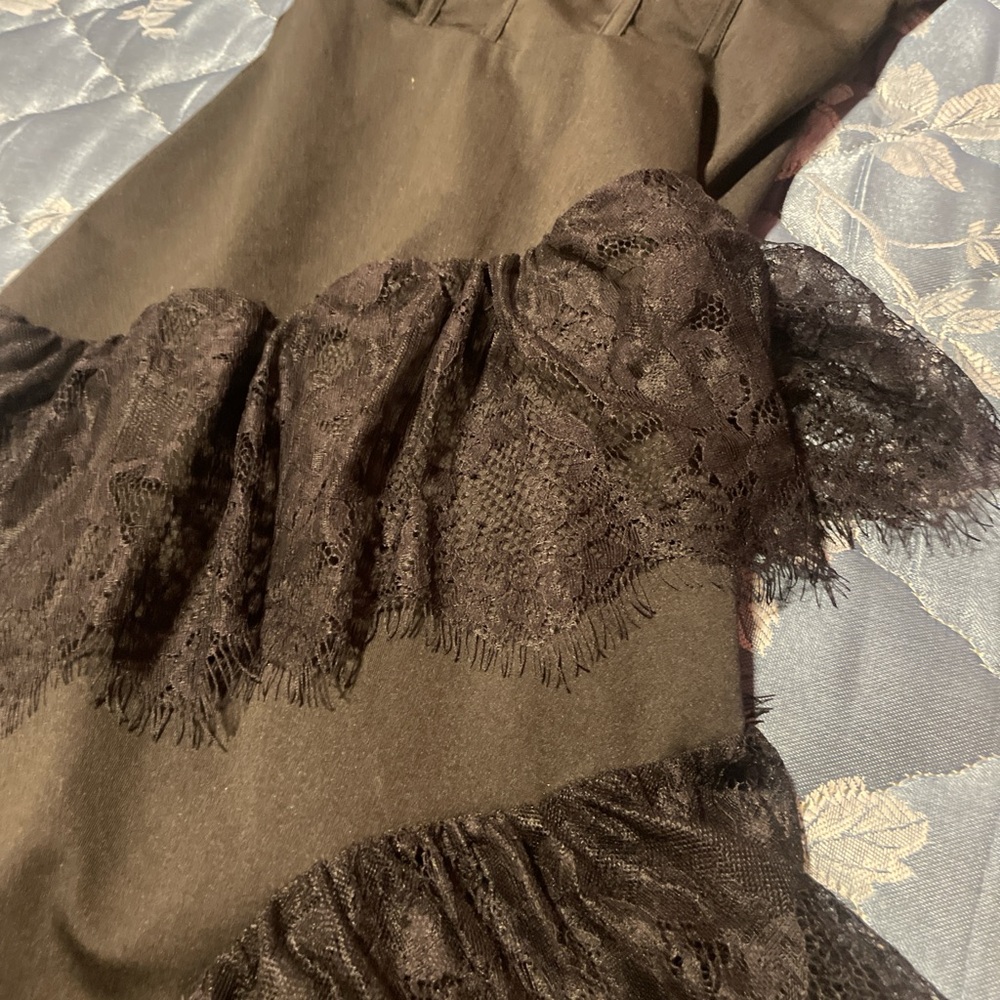 SHEIN Black Lace High Low Dress